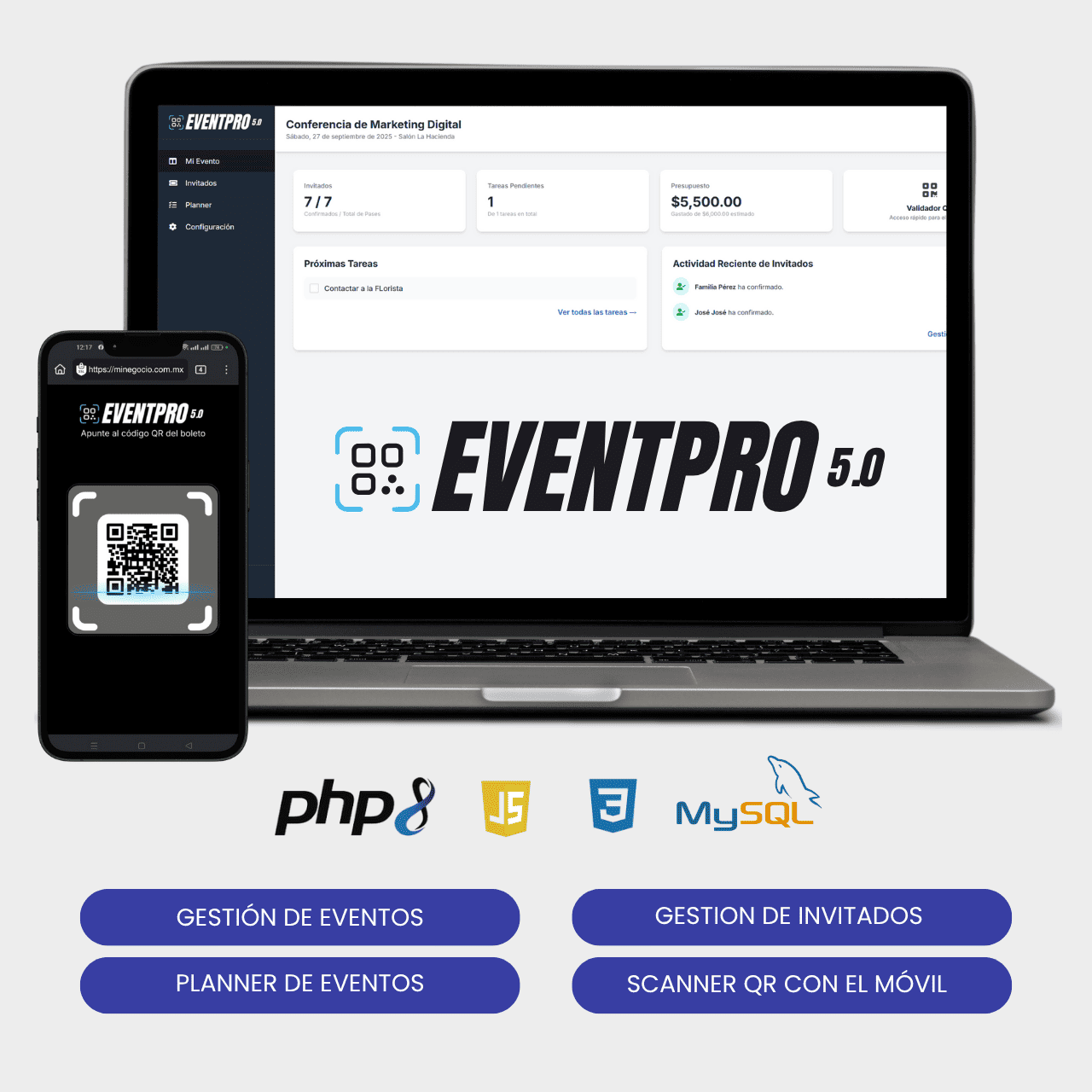 Sistema para la gestión Eventos con código QR